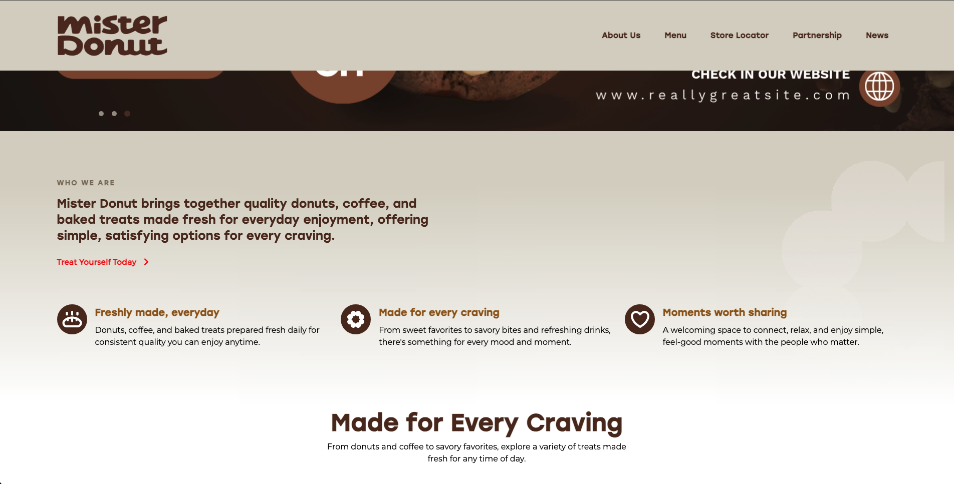 Mister Donut Website