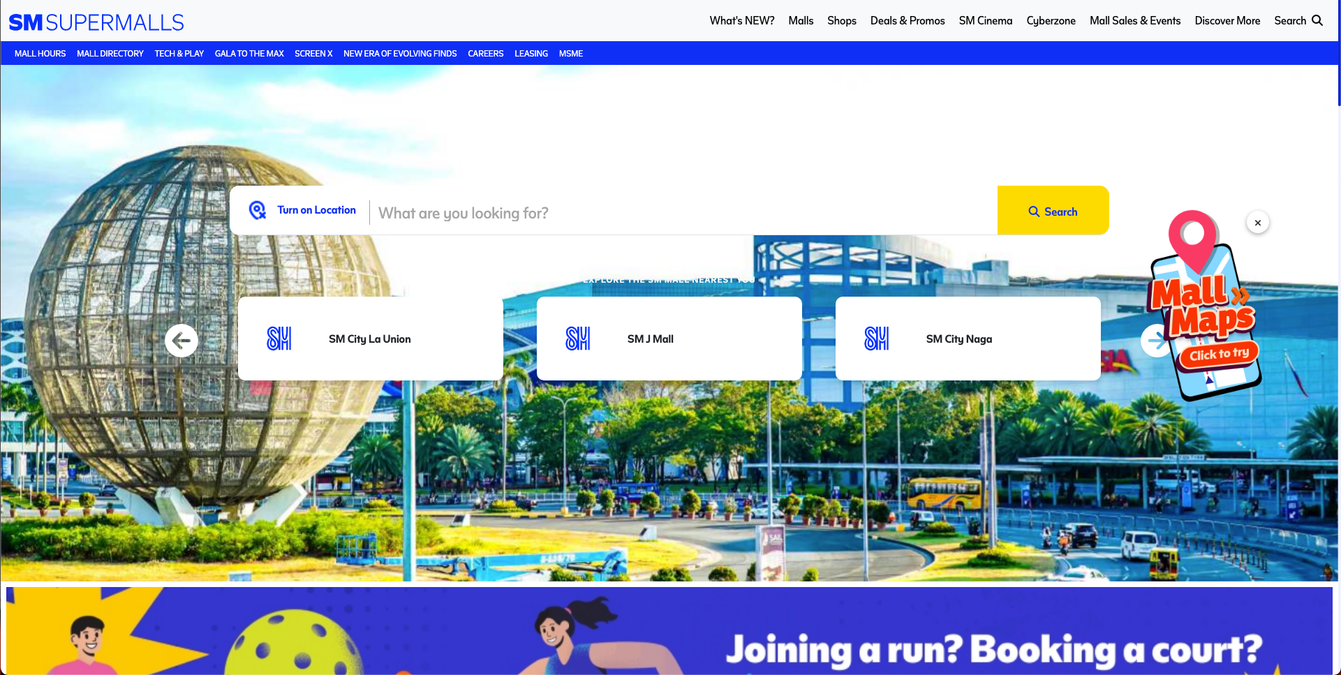 SM Supermalls Website
